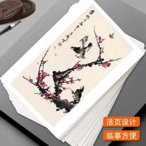 Wang XueTao Chinese Painting Copying Card Selected 32 High Definition Printing Single Piece Monochrome Ink Wash Drawing Cards