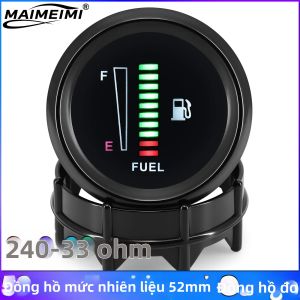 RYSJM | Đồng Hồ Đo Nhiên Liệu Ô Tô Phổ Thông 52mm Độ Nhạy Cao 240-33 Ohm Có Đèn LED Trắng Và Viền Đen Dành Cho Ô Tô