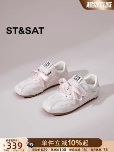 Saturday Ballet Dequn Shoes Womens Casual Soft Bottom Fashionable Sports White Shoes round Toe Low Heel Rubber Outsole