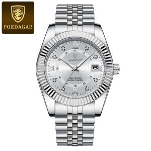 POEDAGAR Luxury Brand Mens Quartz Watches Sport Waterproof Luminous Date Man Watch Fashion Stainless Steel Men Wristwatch Reloj