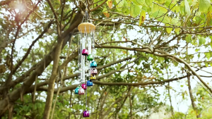 【Fans tone】Colorful Lucky Charm Wind Chimes Positive Energy for Outside with 4 Aluminum Tubes with 11 Bells for Home Garden Yard Patio Decoration
