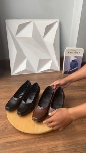 Sepatu Formal Wantia Model Pantofel Hak Bahan Kulit Sapi M V013