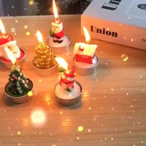 เทียนซานตาคลอสสโนว์แมนคริสต์มาสสําหรับตกแต่งบ้านปาร์ตี้ เทียนหอมคริสต์มาส Christmas Candle