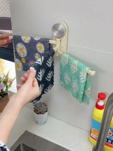 Giá Treo Khăn Nhà Bếp Đa Năng Không Cần Khoan Giá Đỡ Khăn Treo Tường Phòng Tắm Bằng Nhựa ABS Phong Cách Scandinavia Sang Trọng