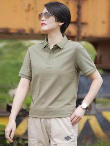 Trendy Polo Shirt Womens Thin Short Sleeve T-Shirt Summer New Loose Casual Sports Top Mens Womens Classic Solid Color