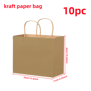 Kraft paper bag paper shopping bag with handle large | takeaway/takeaway retail shopping bag restaurant grocery store