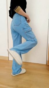 Celana Jeans Cargo Wanita: Gaya Desain Korea & High Waist Loose Cargo Jeans