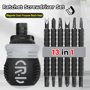 MaxPlus L13 in 1 Ratchet Screwdriver Set Alloy Steel Magnetic Dual-Purpose Batch Head Telescopic Screwdriver