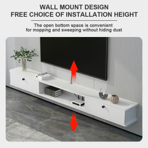 YESLAU European Style TV Storage Rack Wall Mounted Simple TV Cabinet 2Drawers Modern Living Room Simple TV Cabinet