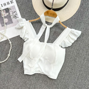 เสื้อกั๊กแขนกุดทรงเข้ารูปสไตล์เกาหลีสำหรับผู้หญิงในช่วงฤดูร้อน เสื้อผ้าทำงานแขนกุดสีพื้น แขนพอง ทรงเข้ารูป เสื้อผ้าทำงานแขนกุด