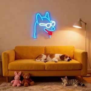 Dog Neon Sign for Wall DecorNeon LED Lights Signs for Pet Shop DecorOpen Sign for BedroomGame RoomBirthday PartyKids Gifts