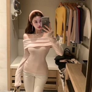 GUZILIAN | เสื้อถักคอวีแขนกุดสไตล์ฝรั่งเศส ดีไซน์เก๋ไก๋ ประดับเพชร ผ้าตาข่าย ทรงเข้ารูป เสื้อผ้าทำงานสไตล์เกาหลี ฤดูใบไม้ร่วง 2024