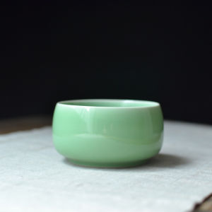 Creative Ceramic Rice Bowl 4 Inches Korean Style Light Green Porcelain Snack Basin Small Fruit Bowl Domestic Use Bowl