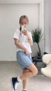 Quần Short Ngố Jean Nữ Lưng Cao Ống Rộng Thời Trang Hàn Quốc