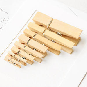 50pcs Multi Size Wooden Clips Decorative Photo Clips Clothespin Handmade Craft Decoration Pegs Home Office School DIY Toy