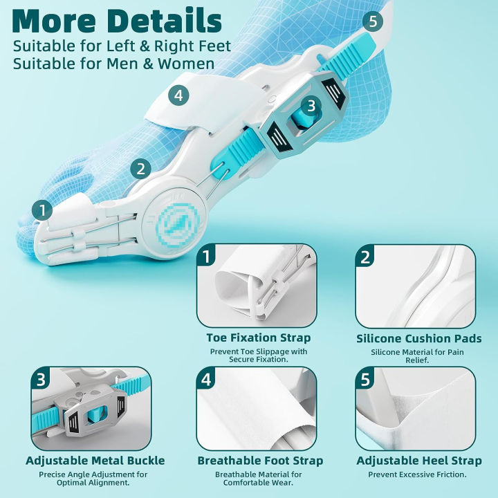 YUOO Big Toe Bunion Corrector Toe Seperator Splint Adjustable