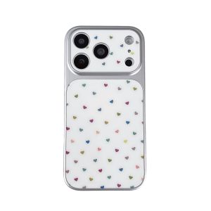 All-Over Multicolor Hearts Print Acrylic Phone Case For IPhone 13 14 15 16 17 Pro Max Large Window Shockproof Bumper Cover