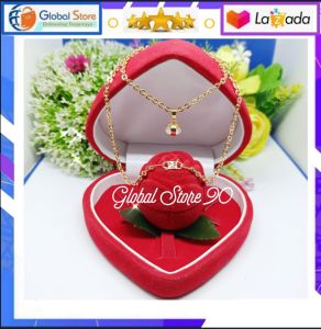 Kalung Titanium Rantai Nuri Kaca Free Liontin Bola Permata Perhiasan Fashion Wanita Anti Luntur