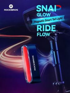 ROCKBROS Bike Light Type-C 7 modes Rechargeable LED Bicycle Rear Tail Light for Night Riding Intelligent Brake Sensor