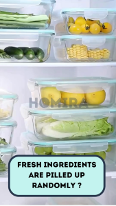 Homira Classic Borosilicate Glass Food Container – Airtight Leakproof Oven Safe | (130ml-2600ml)