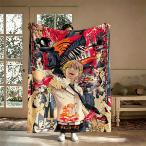 Anime Chainsaw Man Flannel Blanket Warm Soft Halloween Christmas Couch Warm Cozy Decorative Decor Gift for All Season