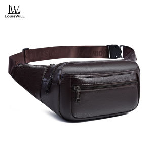 LouisWill Fashion Chest Bag Mens Waist Bag Waterproof PU Bag Sports Bag Large Capacity Phone Bag Casual Bag Cross Body Bag Outdoor Fitness Bag Travel Bag Cycling Bag Business Bag