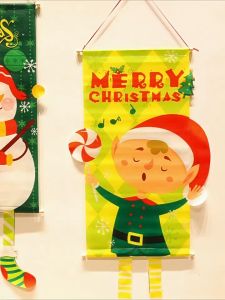[2024 Brand new design] christmas flag 115*40cm A variety of styles to choose from home flag tablecloth table  hanging door wall window decoration party christmas banner new year party decor xmas decoration 圣诞节装饰品