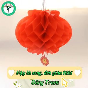 COMBO 10 Đèn Lồng Đỏ trang trí Tết chữ Phúc chất liệu chống nước