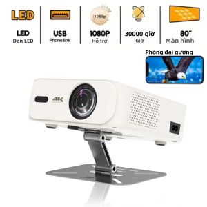 Máy Chiếu Mini 1080P 4K Android 11 Wifi6 Kép Bluetooth 5.0 650ANSI Linh Hoạt 180 Độ °   Máy Chiếu LED Di Động Ngoài Trời Rạp Chiếu Phim Tại Gia