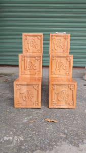 Combo Bục tam cấp gỗ xoan Phúc Lộc Thọ và bàn kê bàn Thần Tài Thổ Địa gỗ xoan