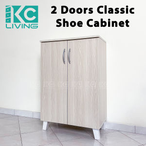 2 Doors Classic Shoe Cabinet/Light Brown/Wood Texture/Kayu/Almari kasut 2 Pintu/Murah/Modern/Tinggi/Tall [KCL]