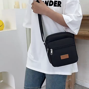 EchoBliss กระเป๋าผู้ชายรุ่นใหม่กระเป๋าผ้าแคนวาสกระเป๋าสะพายข้างผู้ชายกระเป๋าสี่เหลี่ยมขนาดเล็กกระเป๋าสะพายไหล่สำหรับเดินทางธุรกิจ