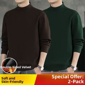 JIFANPAUL | Warm Half-High Neck Underwear for Men 2025 Autumn Winter Season Double-Faced Thick Long Sleeve