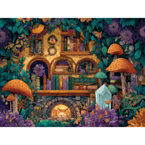 500/1000/1200/2000PCS Jigsaw Puzzle Cartoon Castle and Plants Scene for Adults Perfect for Family Game Night and Brain