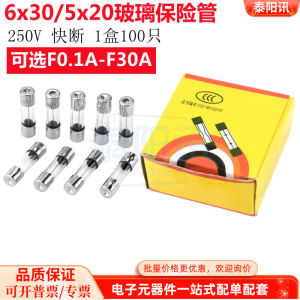 Fast Blow Glass Fuse 6*30mm5x20mm F0.123556A1234567820A30A 250V Quick Disconnection Melting Circuit Protection Electronic Component
