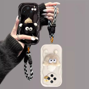 Vỏ Realme c65s C61 Note 60 NFC vỏ điện thoại thiết kế mới dễ thương phim hoạt hình 3D khối than sang trọng bóng Vỏ bảo vệ mềm ống kính kem bóng