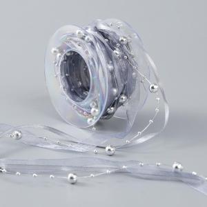 【M】1Roll 4.5m Bead Yarn Florist Materials Gift Pearls Wrapping Ribbon Creative Clothing Sewing Beaded Pearls Ribbon