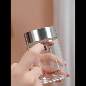 100-500ml Glass Bottle with Scale High Borosilicate Heat-resistant Glass Seal Jar Kitchen Seasoning Spices Storage Bottle Gadget