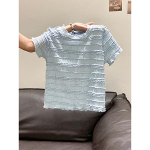 LUOSHAO | Unique Designed Short Sleeve Wooden Ear Round Neck T-Shirt