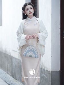 Khăn Quàng Len Angora Mềm Mại cho Áo Dài Qipao