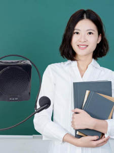 Wireless And Wired Amplifier with Dual Microphones for Teachers And Tour Guides Convenient Waist Hanging And Slope Hanging