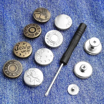 Screw Type Adjustable Detachable Button For Jeans Pants seeing free