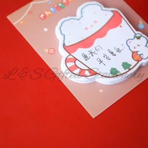 L&S Gifted Stationery 30 sheets Christmas Themed Sticky Notes Cute Memo Pad Kids School Office Use Xmas Gift Door Gift 圣诞主题便利贴