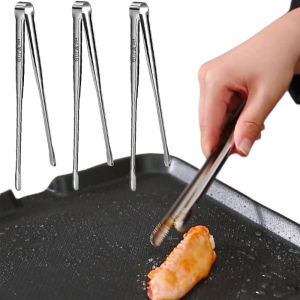 3 Size Stainless Steel Barbecue Clip / Long Handle Cooking Clip / Portable Restaurant Food Tong / Non-Slip Multifunctional BBQ Grill Tongs Kitchen Tools