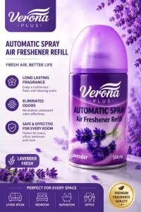Verona Plus Automatic Spray Air Freshener Refill Lavender Long Lasting Fragrance Perfect for Every Room
