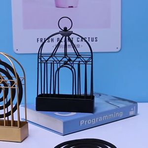 AVINAS Birdcage Shape Iron Mosquito Coil Holder Mosquito Repellent Incense Rack Burner Holder