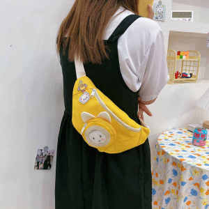 Cute Canvas Crossbody Chest Bag: The Perfect Single Shoulder Sling Bag for Women