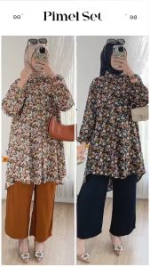 Setelan wanita jumbo Pimel/set celana wanita LD 120/ setelan wanita kasual/ setelan kerja wanita/baju kerja wanita/ baju kondangan wanita/ baju lebaran 2024