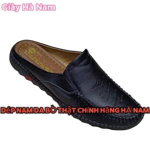 Dép Bít Mũi Nam TiTi ĐÔ Da Bò Thật Cao Cấp GSB2075