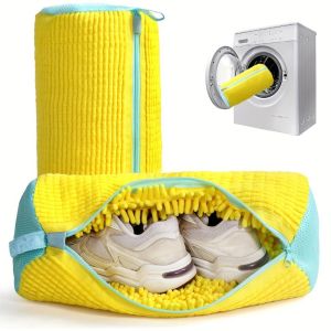 Wash Bag Padded Net Laundry Shoes Protector Fluffy fibers Polyester Washing Shoes Machine Friendly Laundry Bag Drying Bags